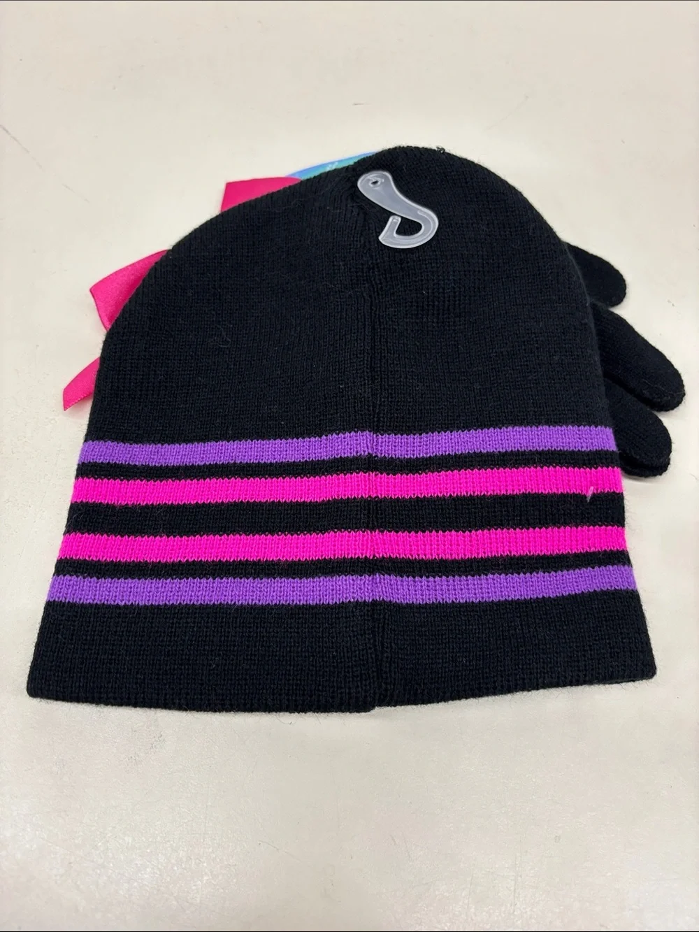 NWT Nickelodeon Black Knit Jojo Siwa Beanie set With Matching Black Gloves